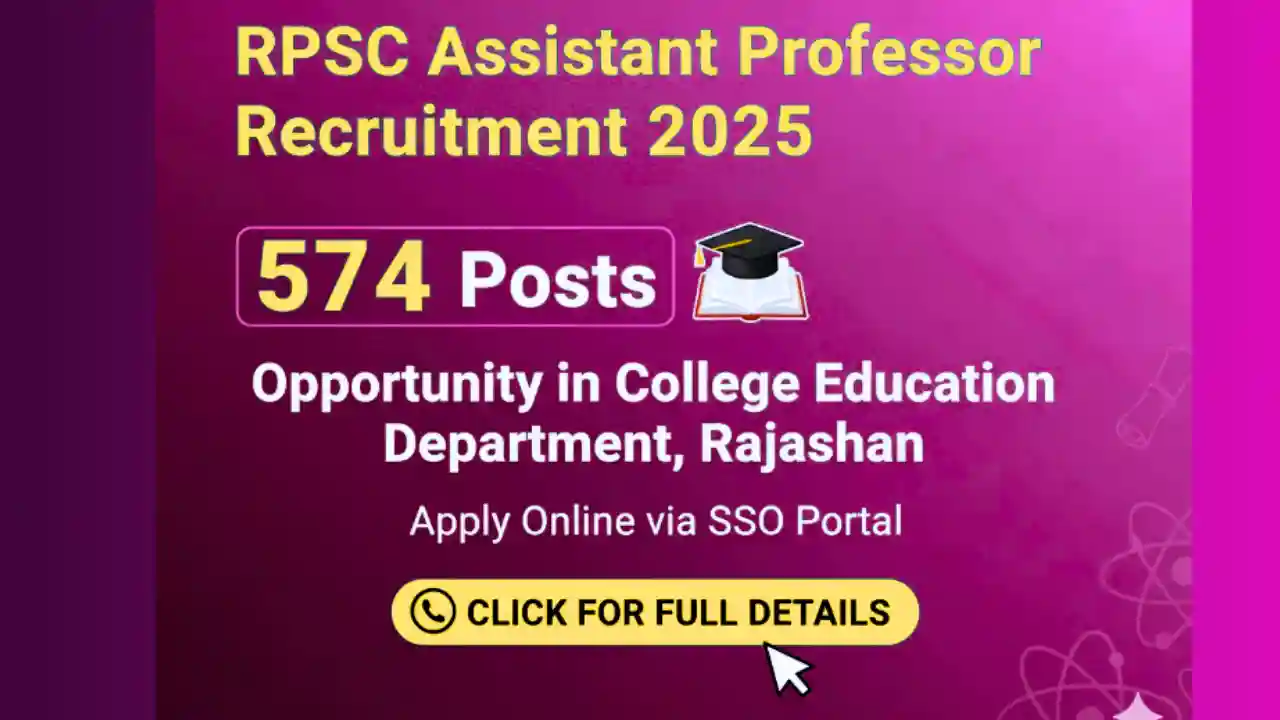 Rpsc assistant professor recruitment 2025