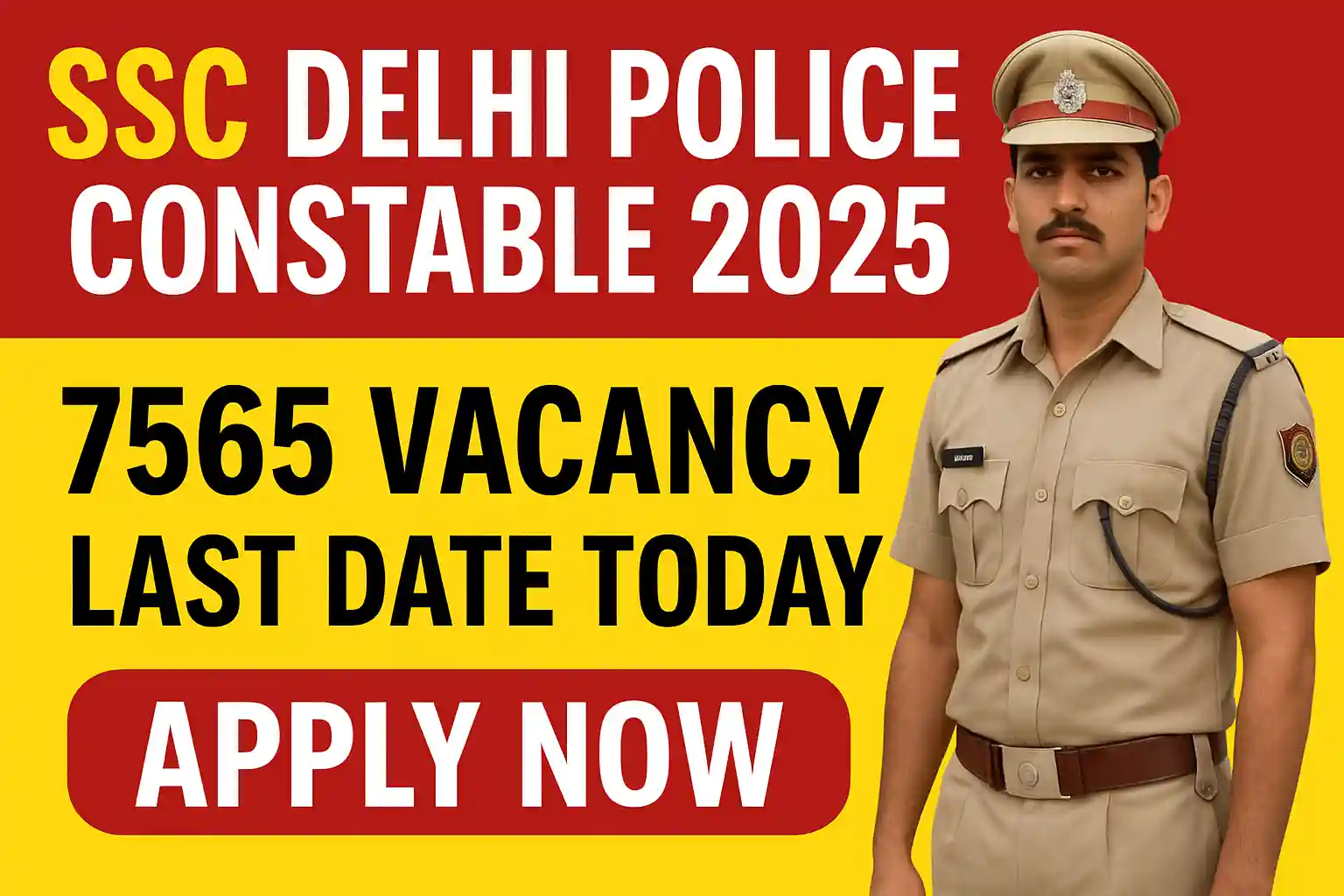 Ssc delhi police constable recruitment 2025 last date
