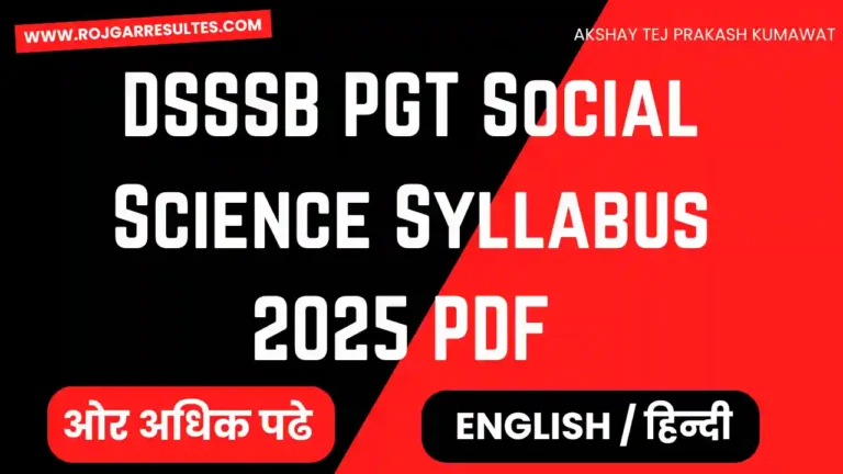 Syllabus of dsssb pgt Social Science