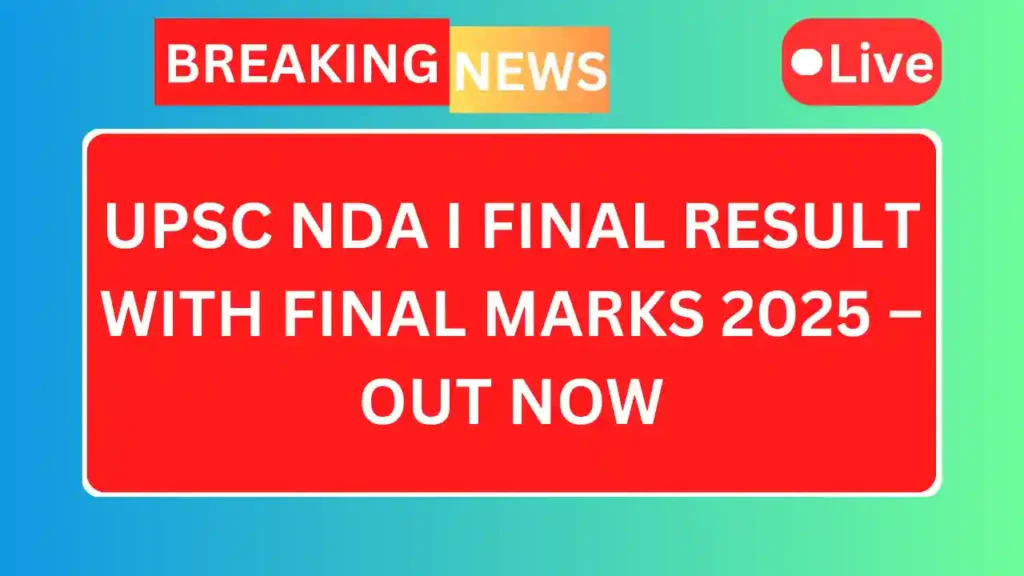 Upsc nda i final result 2025 1