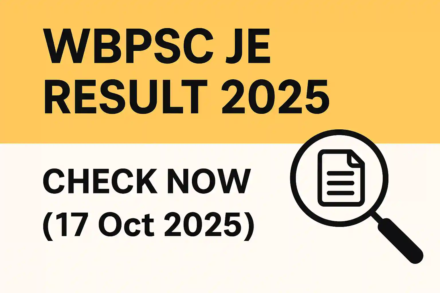 Latest result update : rojgarresultes 10 Wbpsc je result 2025