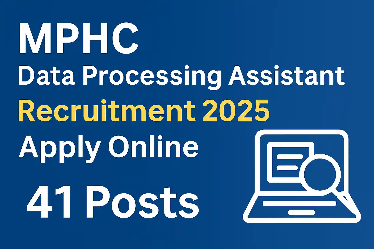 Mphc data processing assistant recruitment 2025
