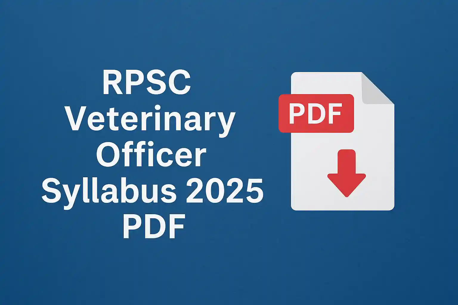Rpsc veterinary officer syllabus 2025