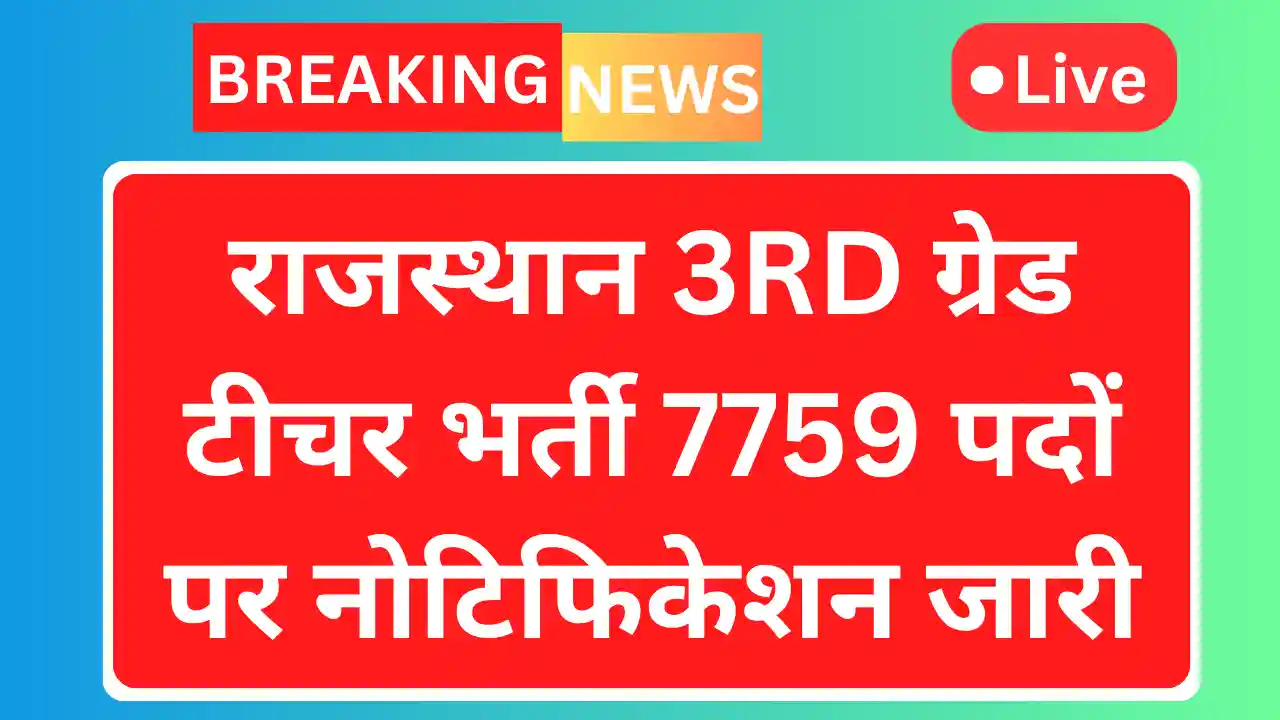 Rajasthan 3rd grade teacher vacancy 2025