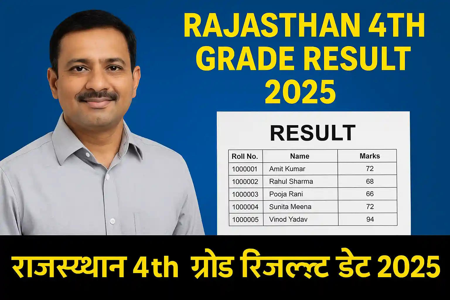Rajasthan 4th grade result 2025 pdf