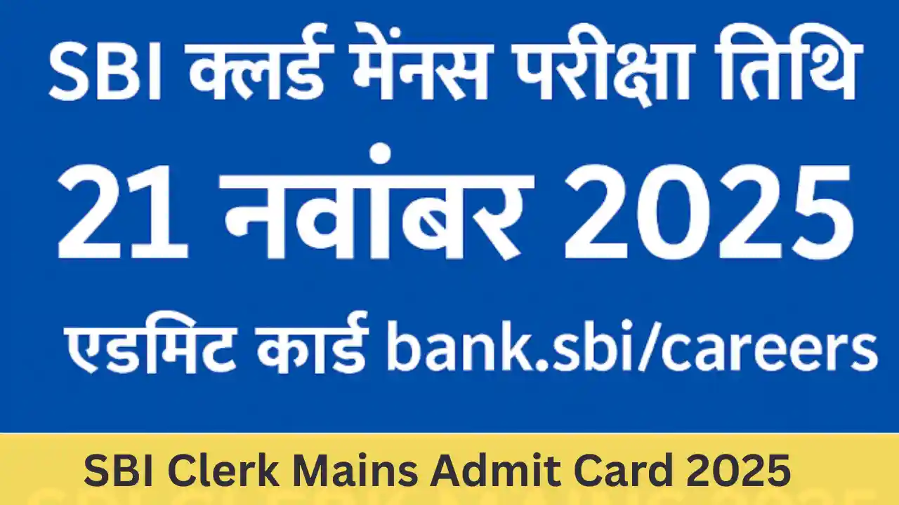 Sbi clerk mains admit card 2025