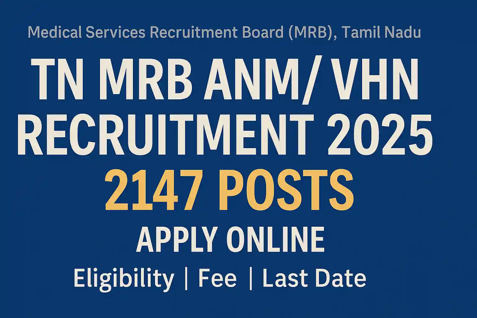 Tn mrb anm/ vhn recruitment 2025